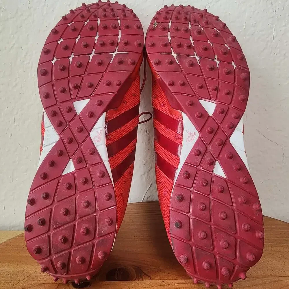 Adidas Shoes Womens Size 7 Red Track Spikes Running Lightweight Polka Dot F33499